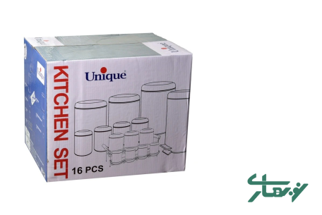 عکس محصول - سرویس-آشپزخانه-یونیک-16-پارچه-سفید-با-درب-بامبو-un-8060