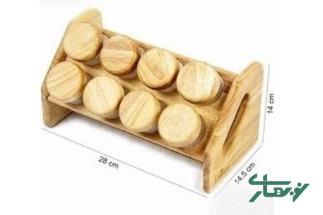 عکس محصول - ست-ادویه-8تایی-چوبی-یونیک-مدل-6139