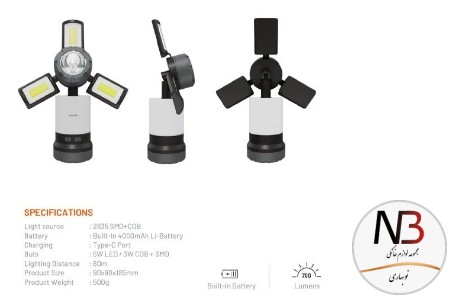 عکس محصول - چراغ-قوه-سه-کاره-porodo-مدل-pd-ls2n1lfl