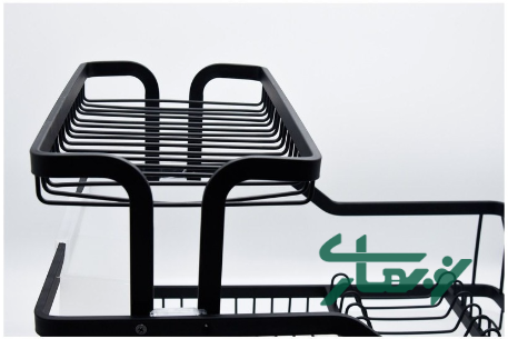 عکس محصول - جاظرفی-2-طبقه-آلومینیوم-مشکی-یونیک-un2652