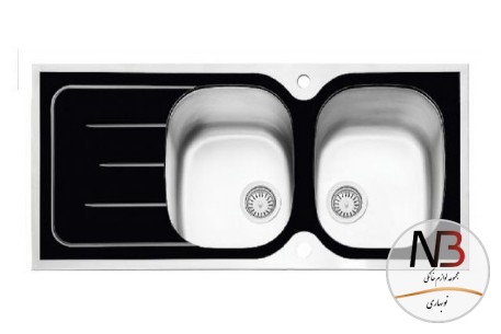 سینک-ظرفشویی-ایلیا-استیل-مدل-۸۰۱۴-توکار-شیشه-ایiliasteel